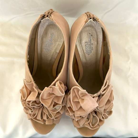 Charlotte Russe - Fun Velvet Platform Ruffle Booties. Size 7. - Picture 5 of 11